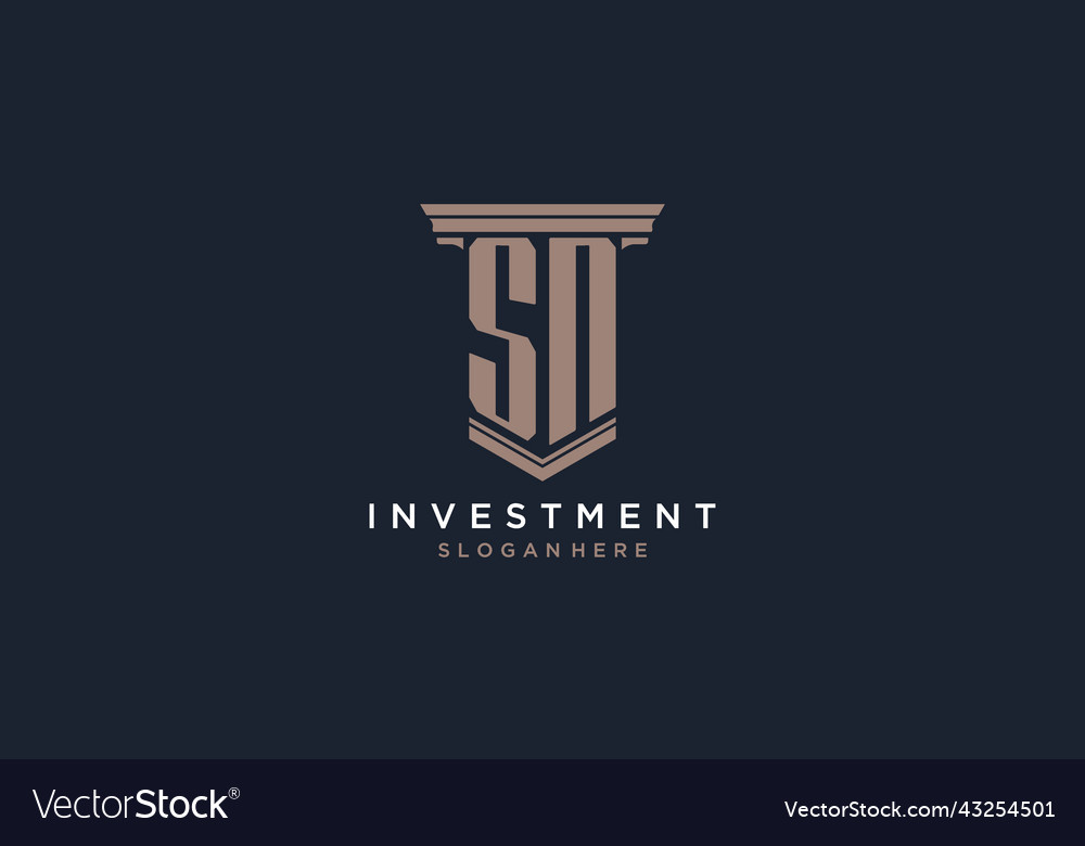 Sn initial logo with pillar style luxury law firm