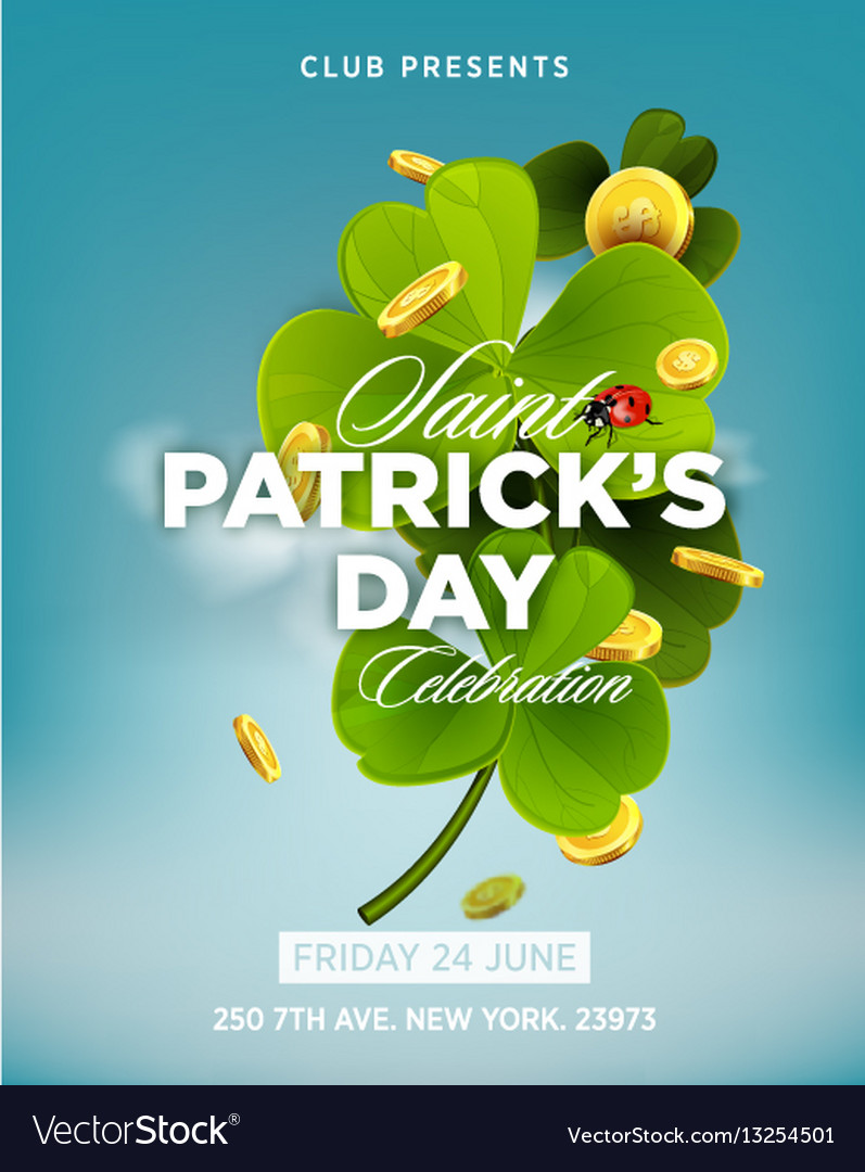 st patrick s day green beer party invitation vector image