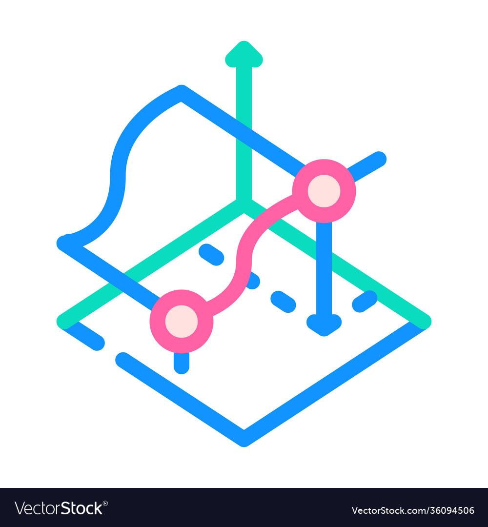 3d tracking color icon flat Royalty Free Vector Image