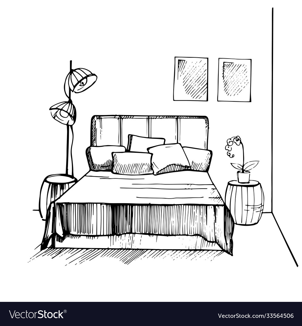 Schlafzimmer Innen Sketch