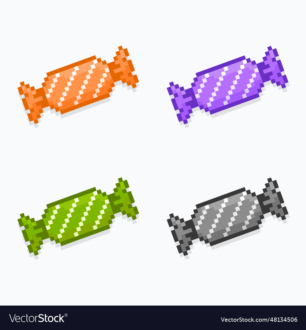 Candy halloween pixel art 8bit style Royalty Free Vector