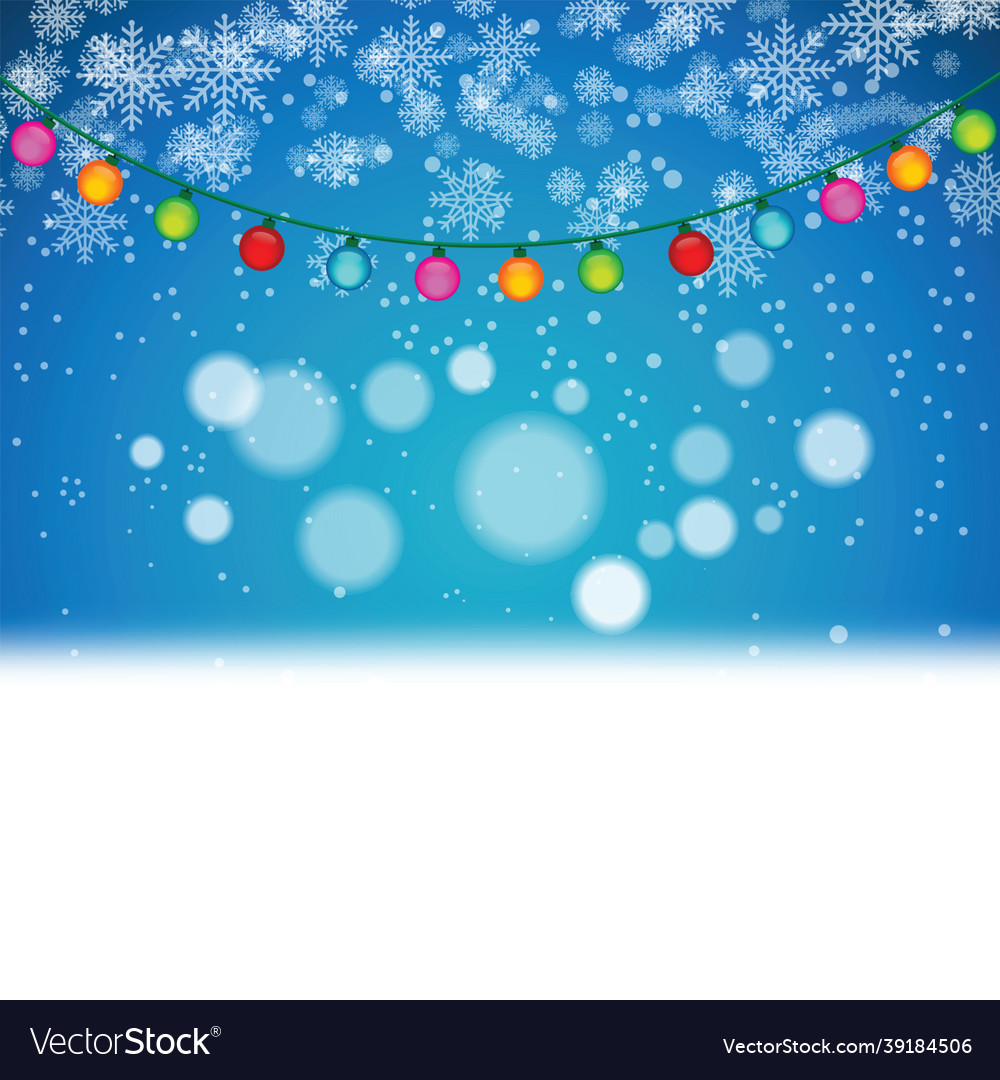 Christmas light bulb on snow background