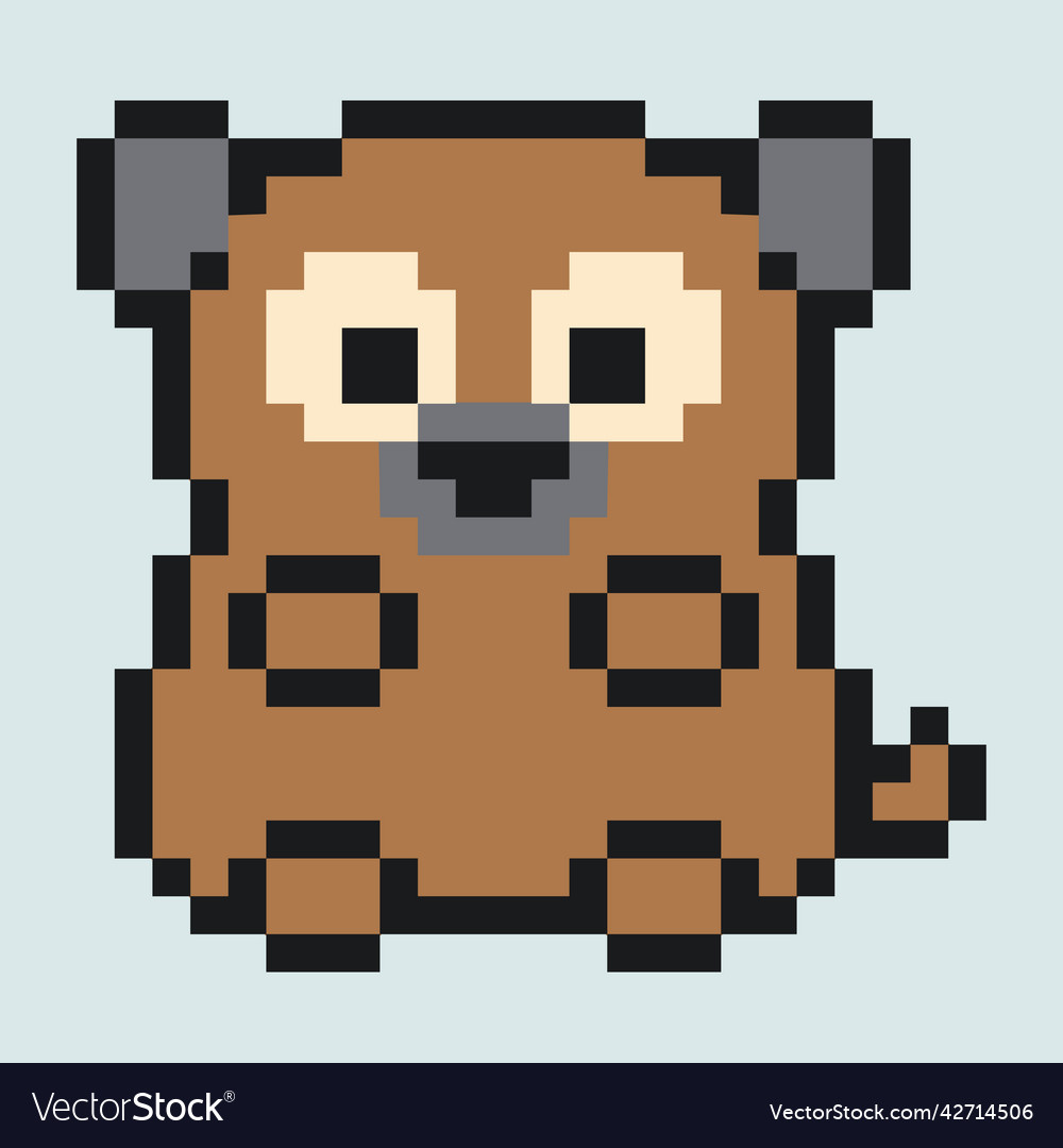 Pixel style cute dog funny 8-bit character Vector Image Pixel style cute dog funny 8-bit character Vector Image