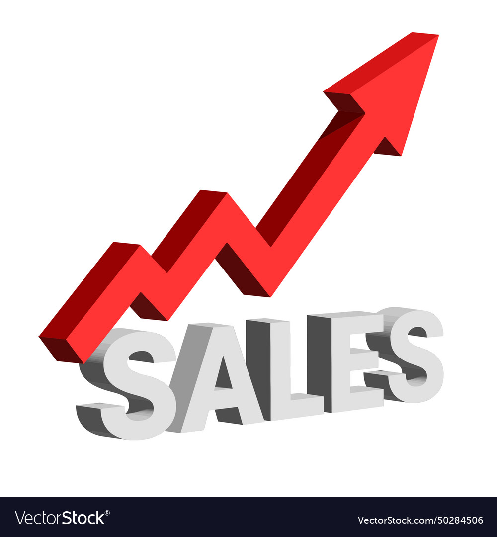 Red arrow up increasing sales Royalty Free Vector Image