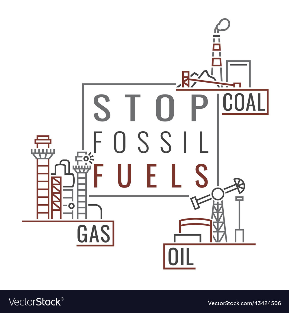 Stop fossil fuels ecological poster