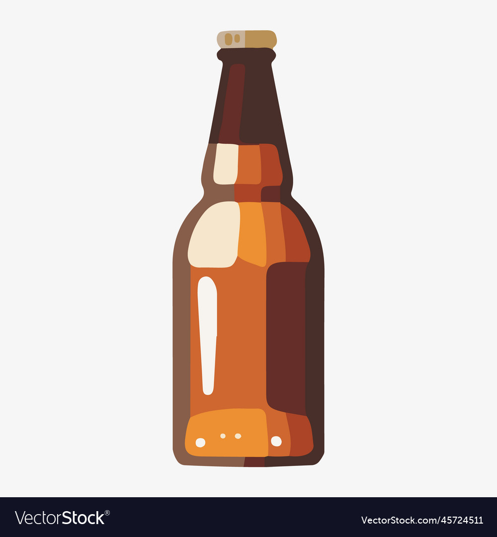 Beer brown bottle on white background isolated