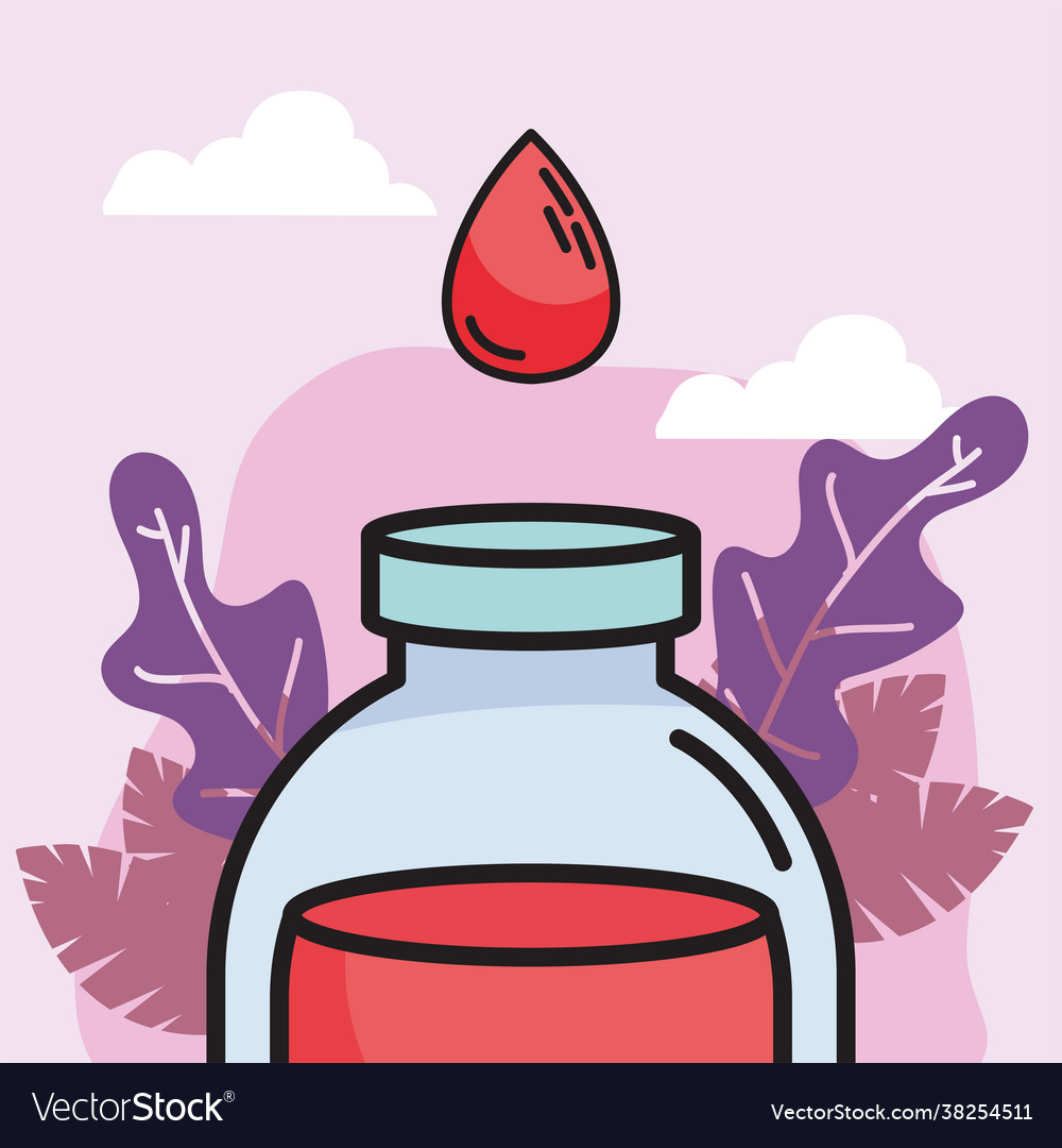 Blood jar and drop Royalty Free Vector Image VectorStock