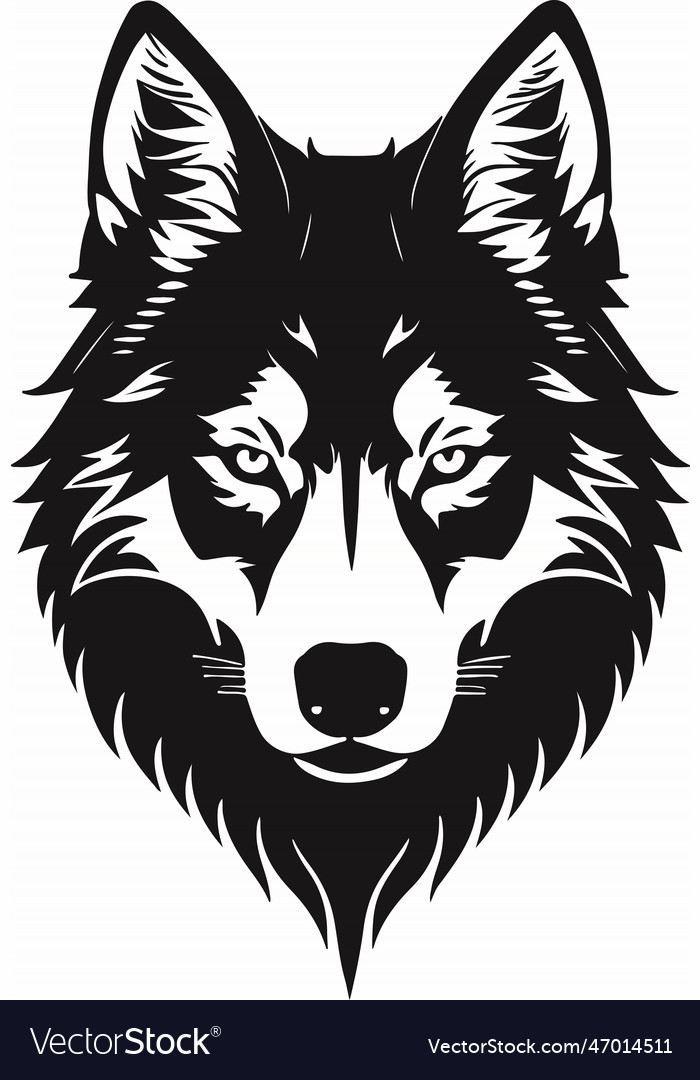 Breathtaking and powerful wolf emblem art Vector Image