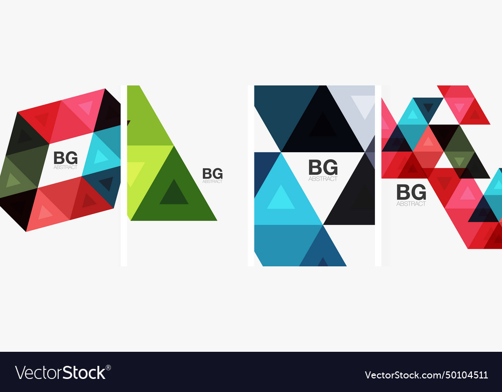 Bright colorful triangle geometric posters