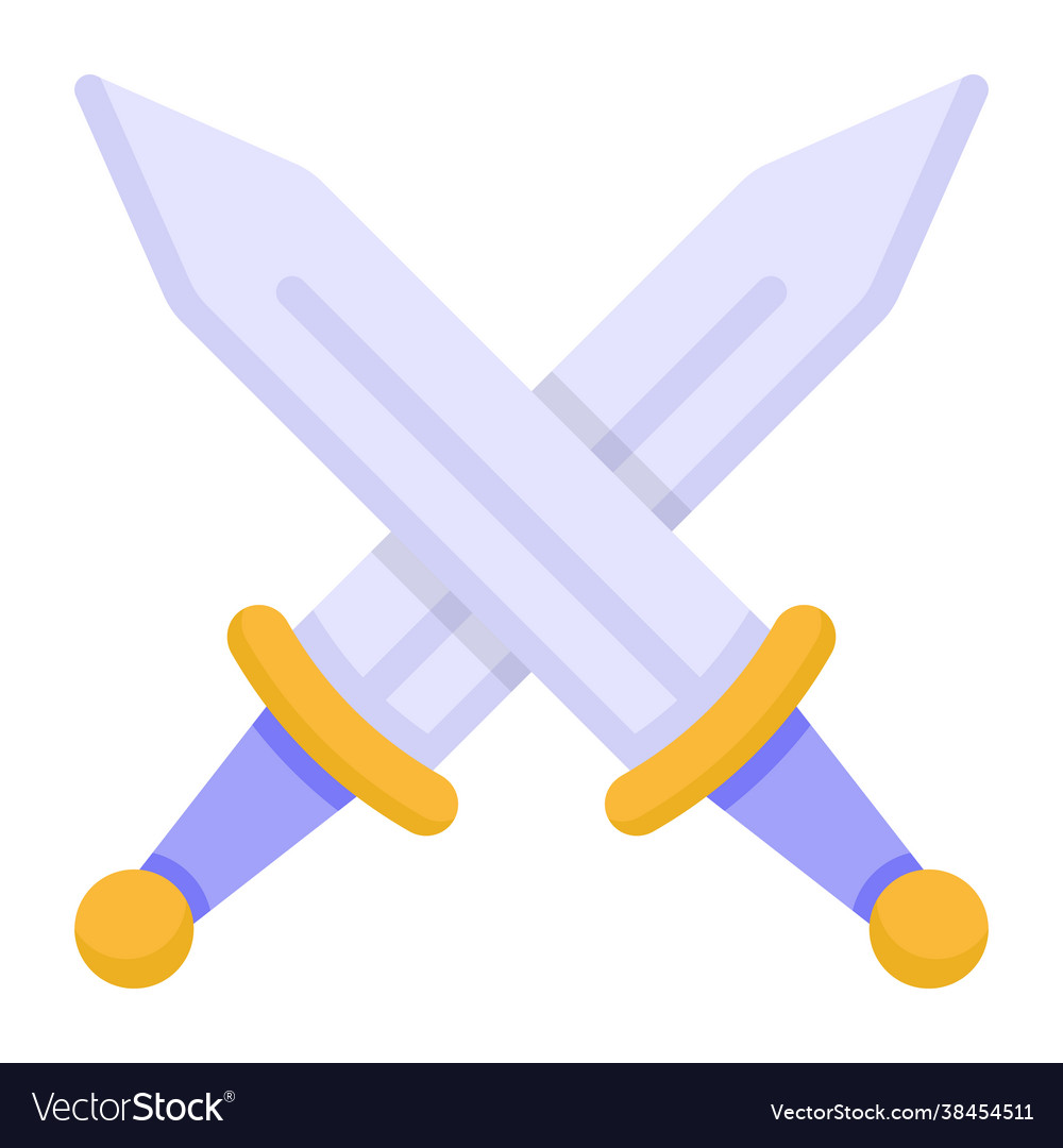 Crossed swords Royalty Free Vector Image - VectorStock