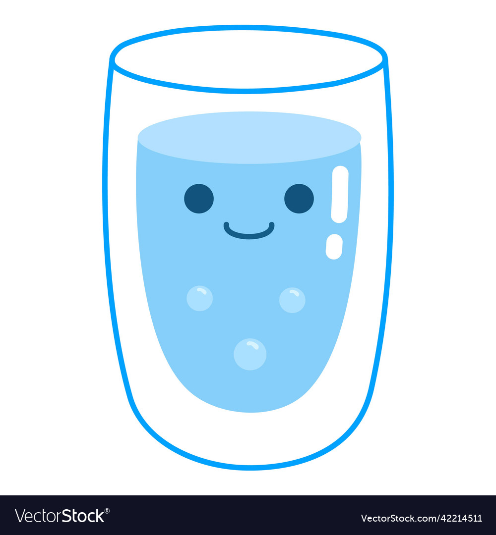 Cute Water Sticker Jar Glass Drink More Water Vector Image