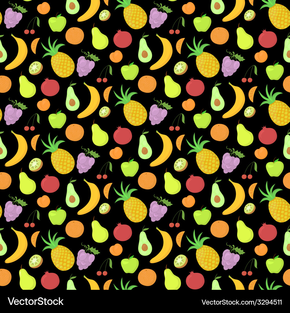 Fruit seamless pattern background with great Vector Image