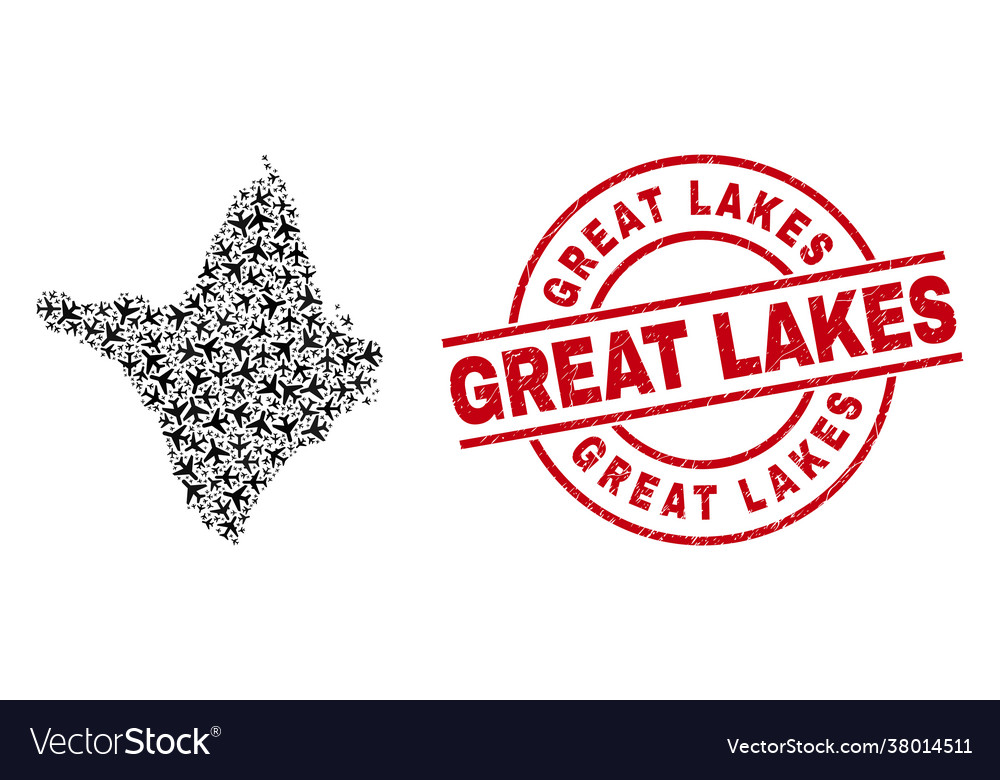 Great lakes watermark stamp and amapa state map