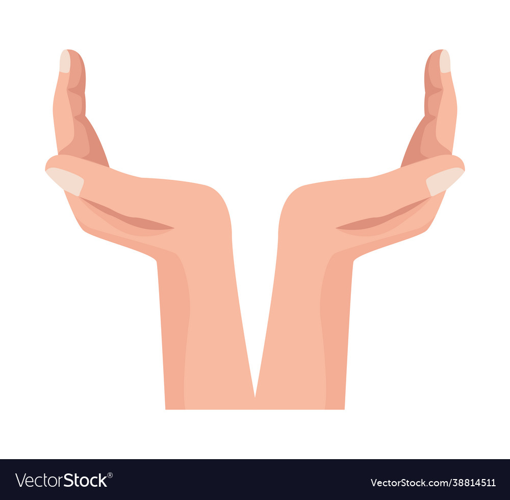 Hands human protecting Royalty Free Vector Image