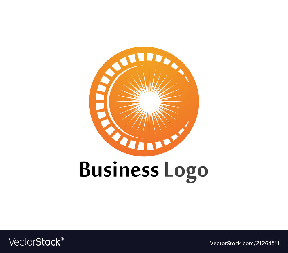 Icon logo template sun over horizon