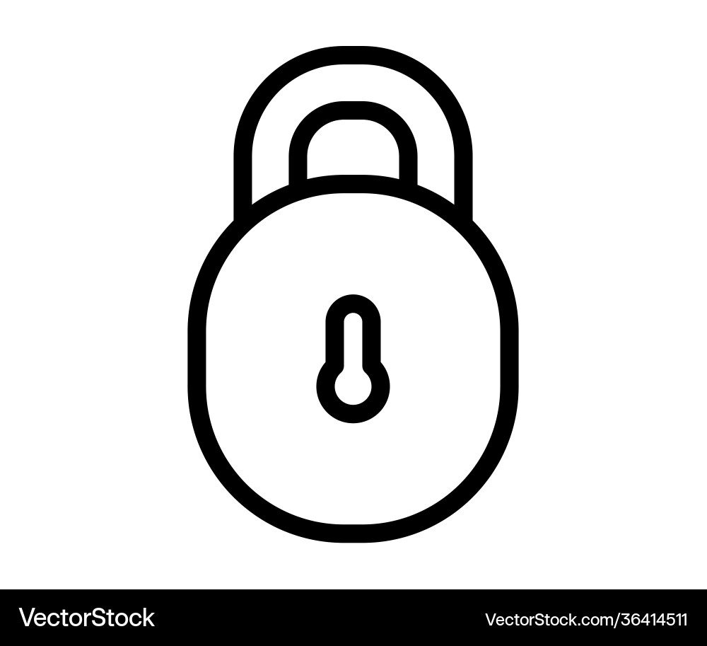 Lock security padlock single isolated icon Vector Image