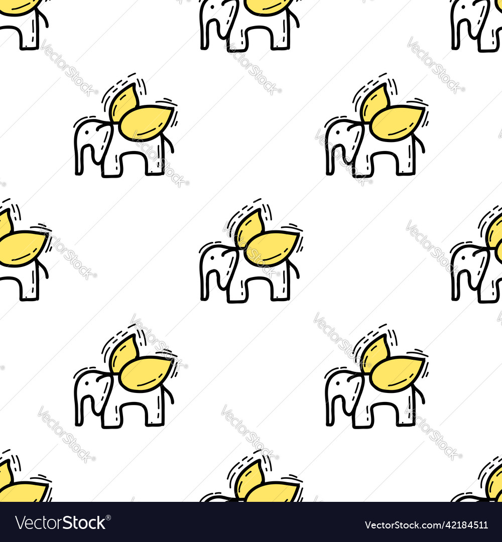 Seamless pattern with elephant