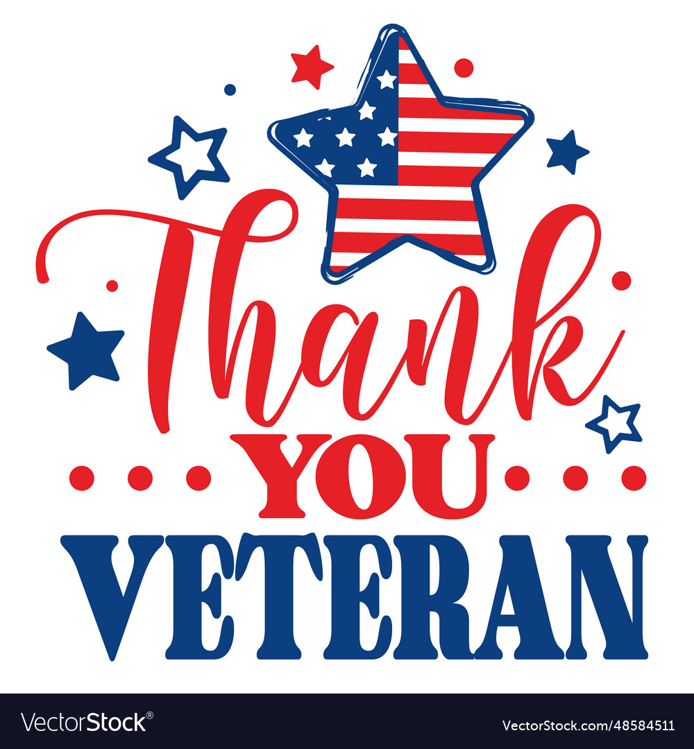 Thank you veteran american patriotically Vector Image