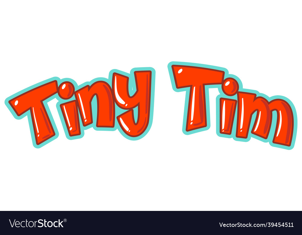 Tiny tim logo text design Royalty Free Vector Image