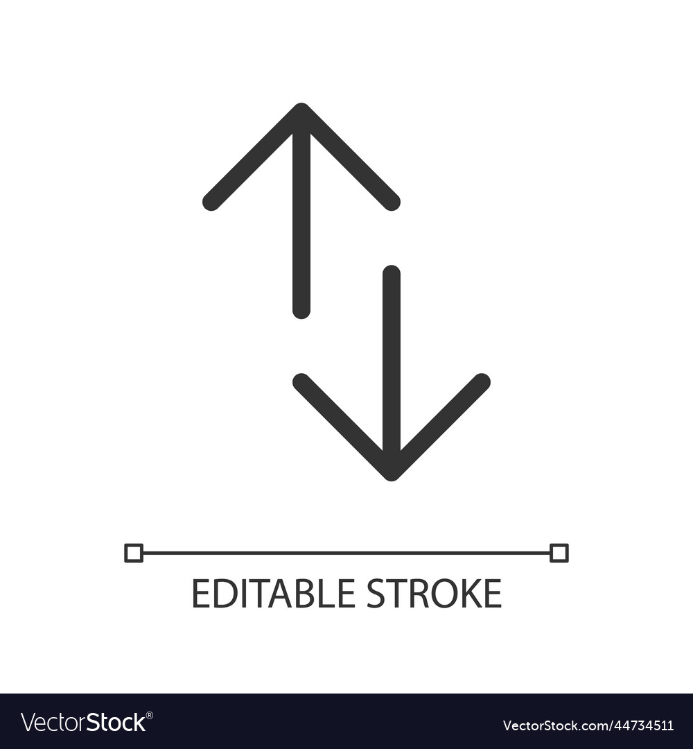 Up and down directions pixel perfect linear ui vector image Up and down directions pixel perfect linear ui