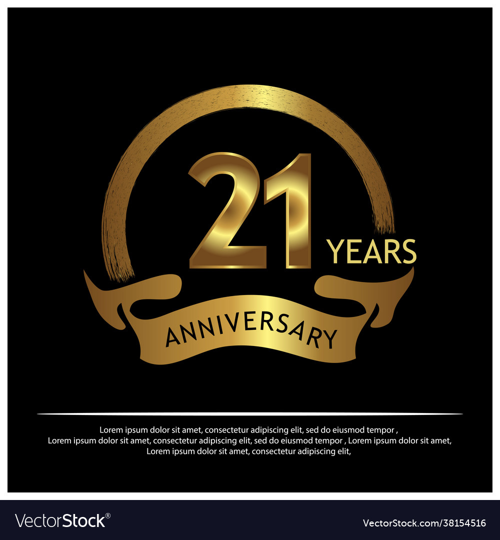 21 years anniversary golden template