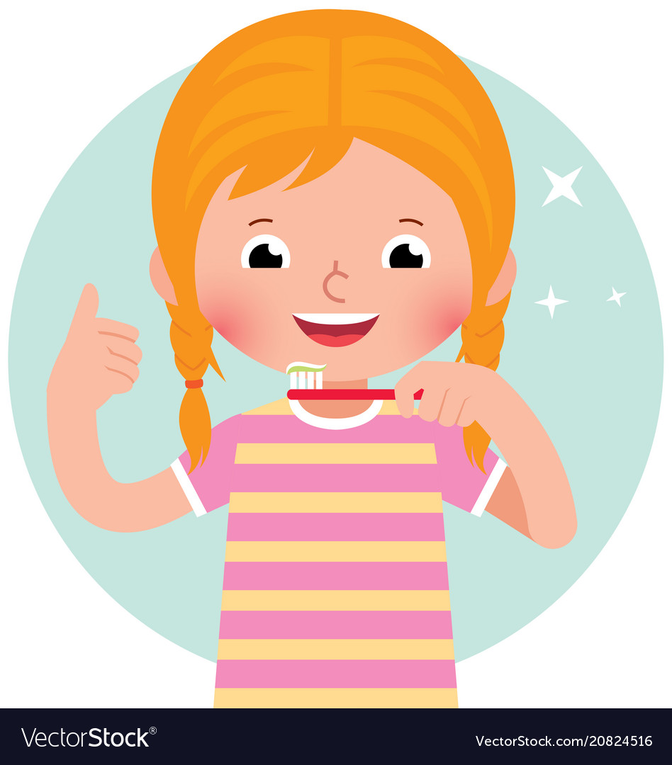 Cartoon of a cute little girl