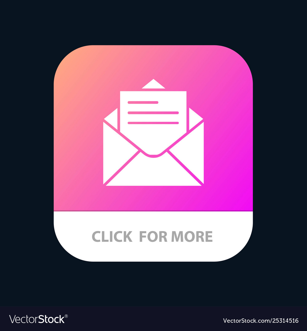 Email mail message text mobile app button android vector image Email mail message text mobile app button android