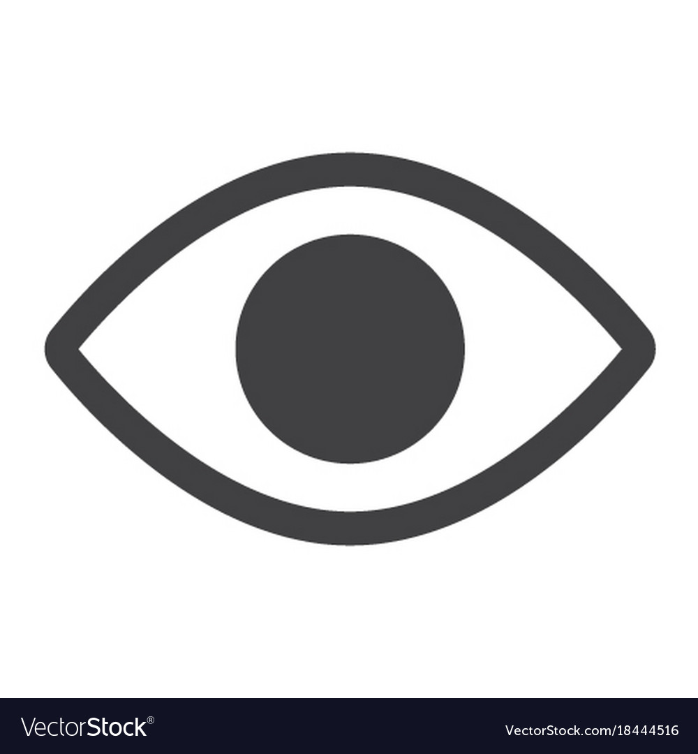 Eye glyph icon web and mobile lens sign Royalty Free Vector