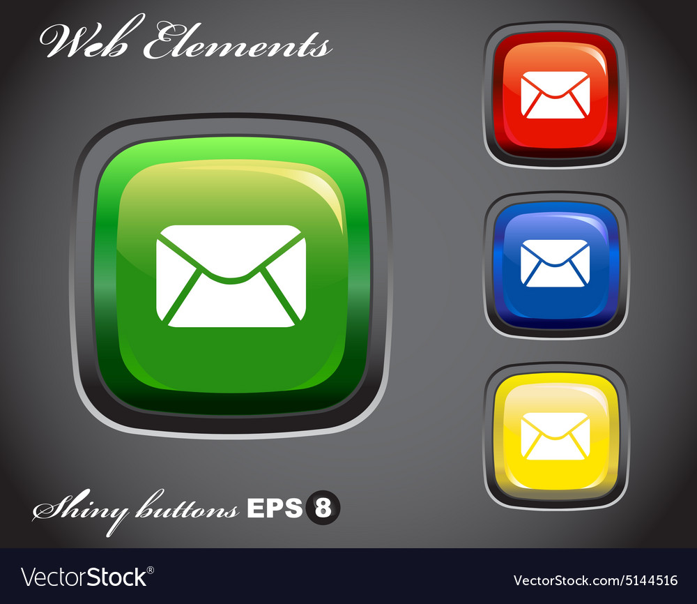 Glossy button with mail icon