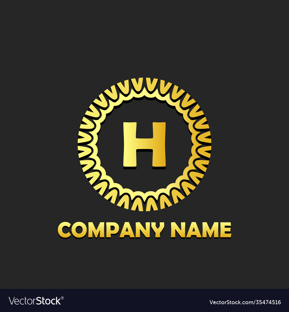 Golden elegante Logo Buchstaben h Template