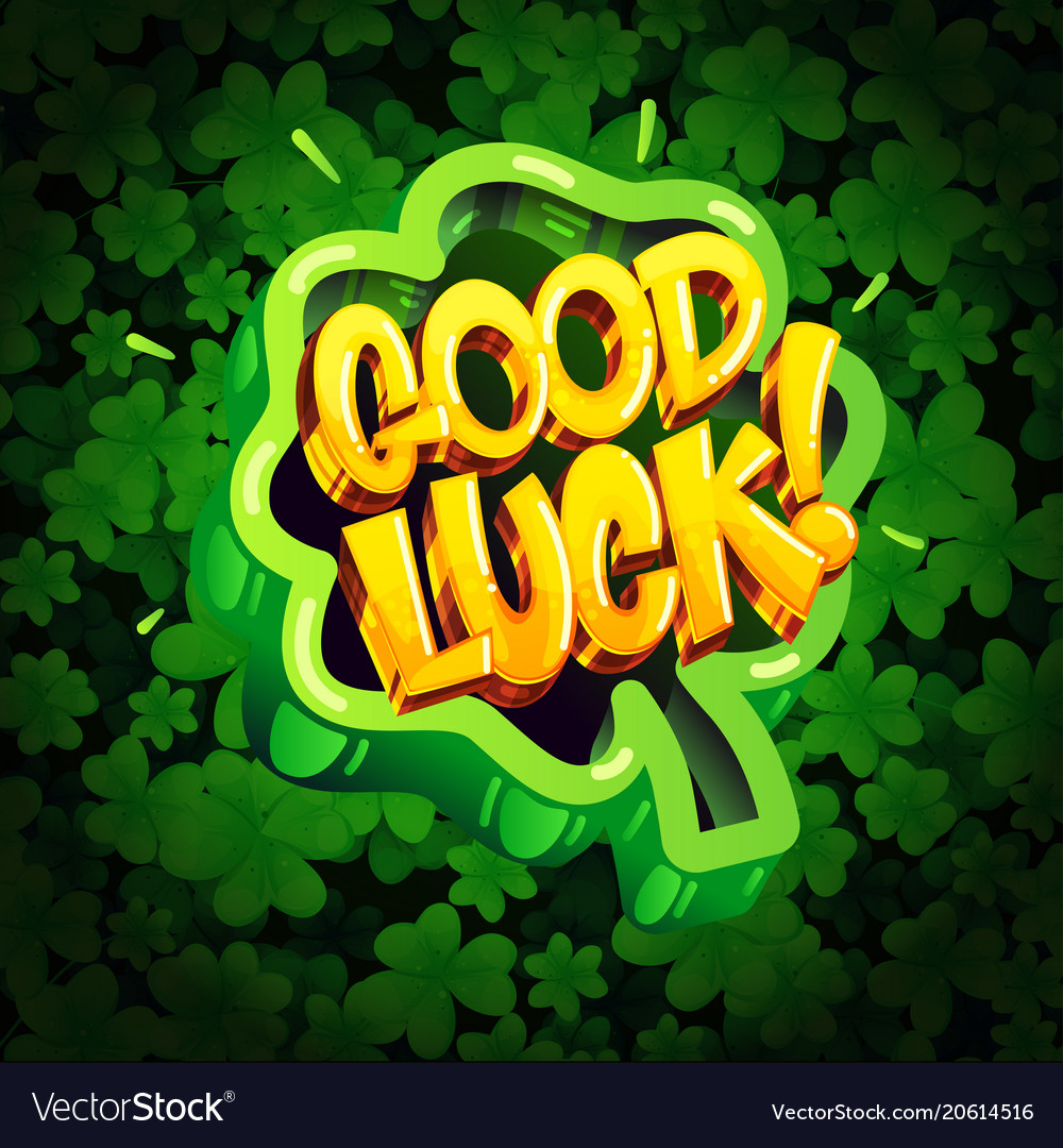 Good luck cartoon letters Royalty Free Vector Image