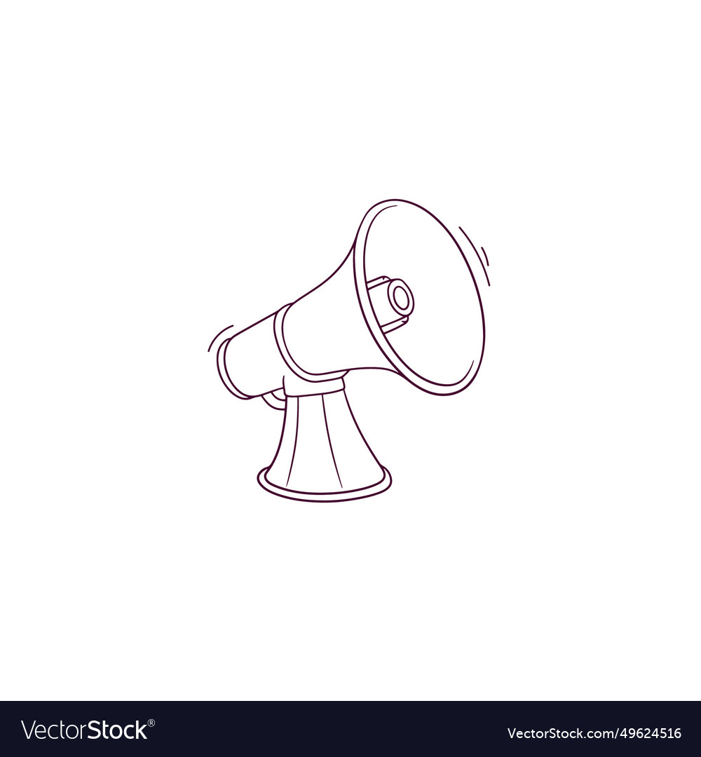 Hand drawn of megaphone icon doodle sketch