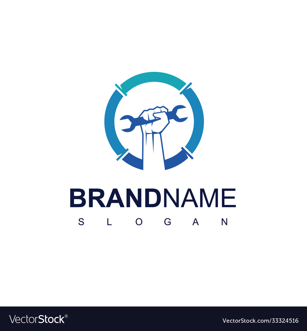 Handyman logo design template with wrench