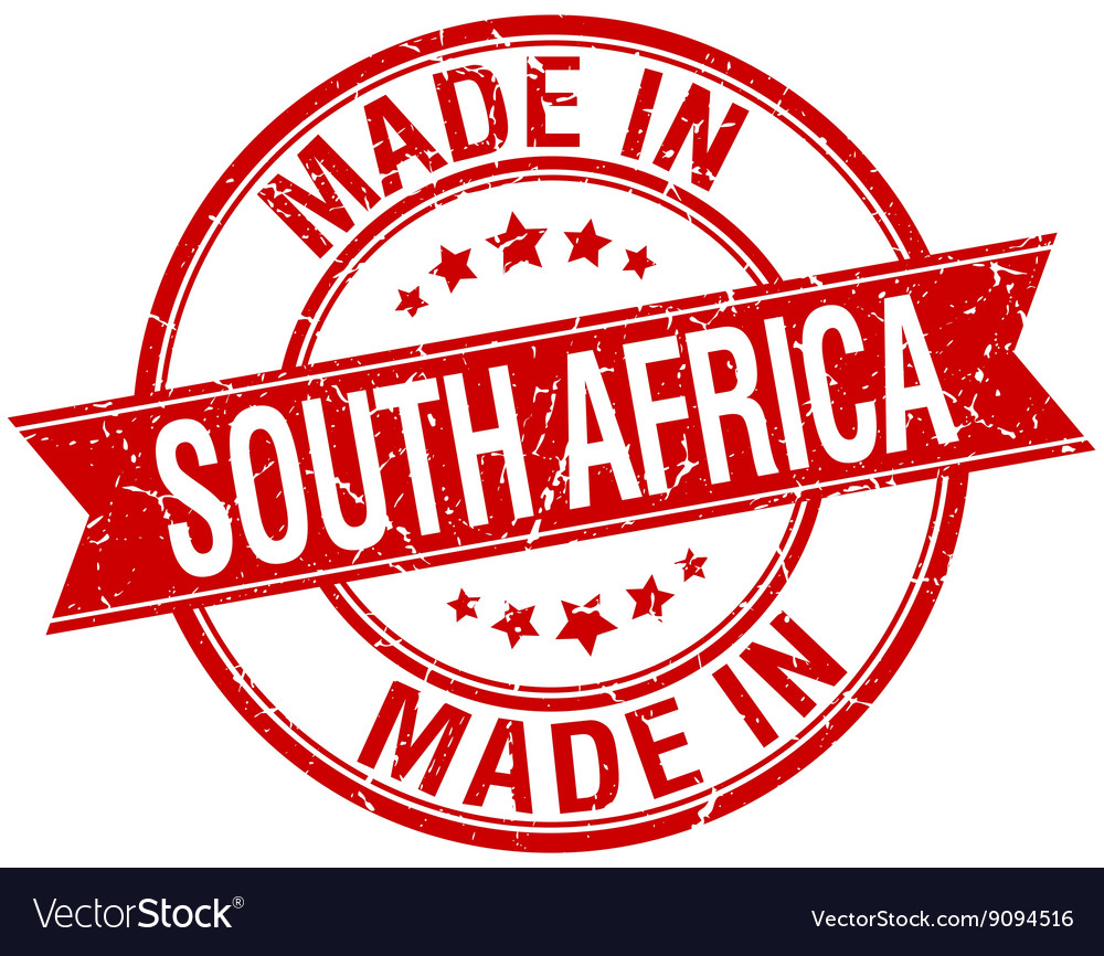 Made in south africa red round vintage stamp Vector Image