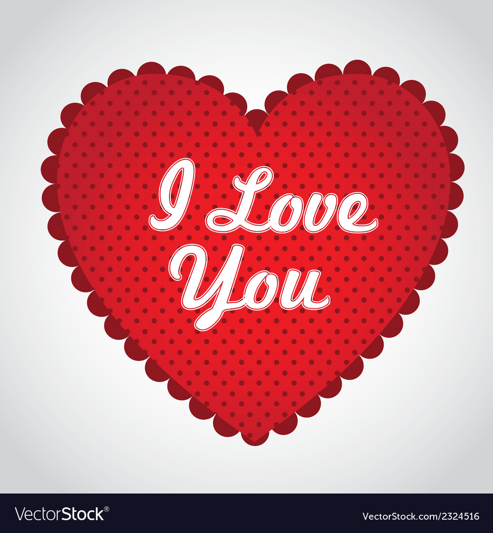 Red heart with dots in the background bor Vector Image