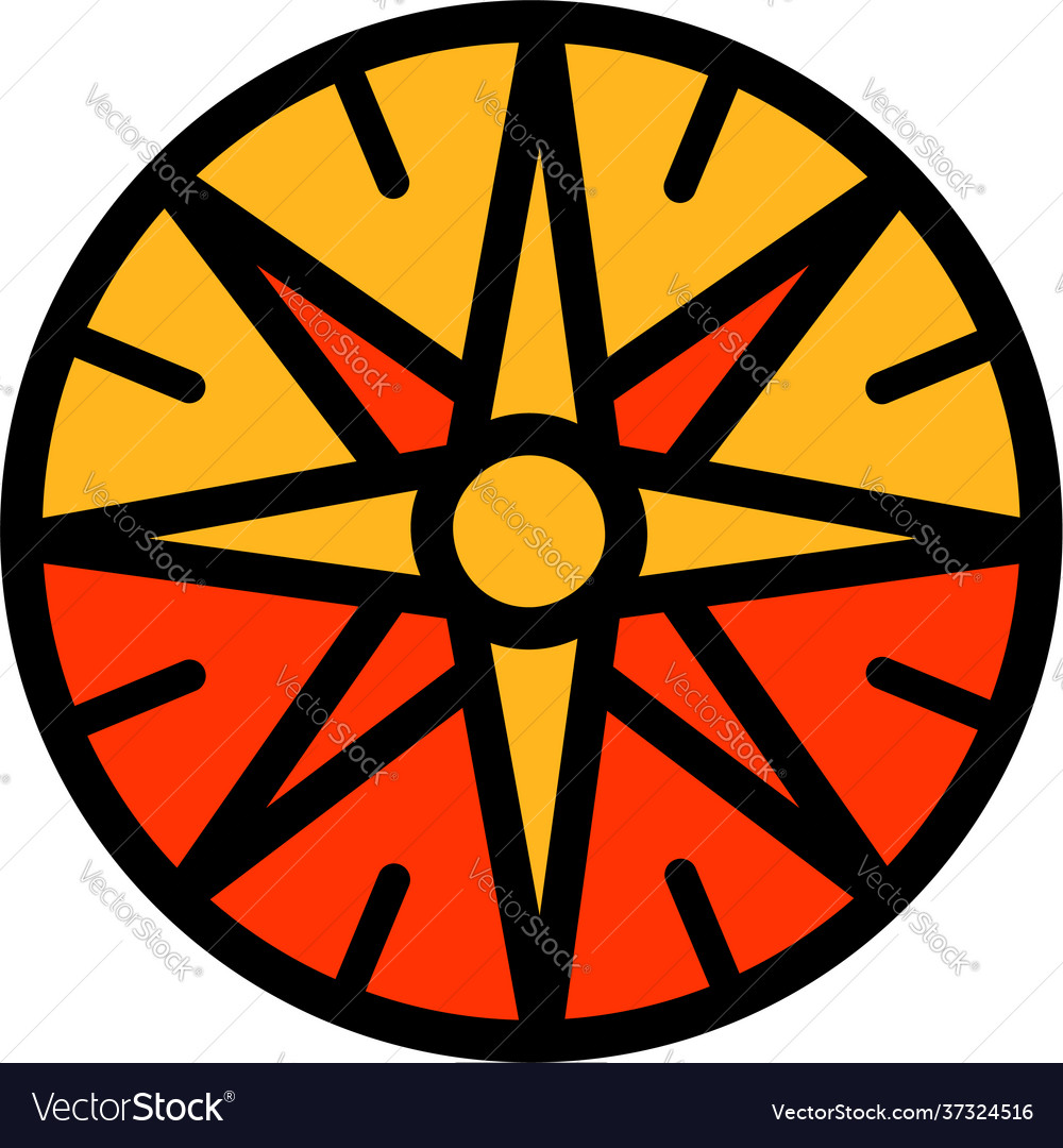 Sundial Color Simple Style Time Icon Royalty Free Vector