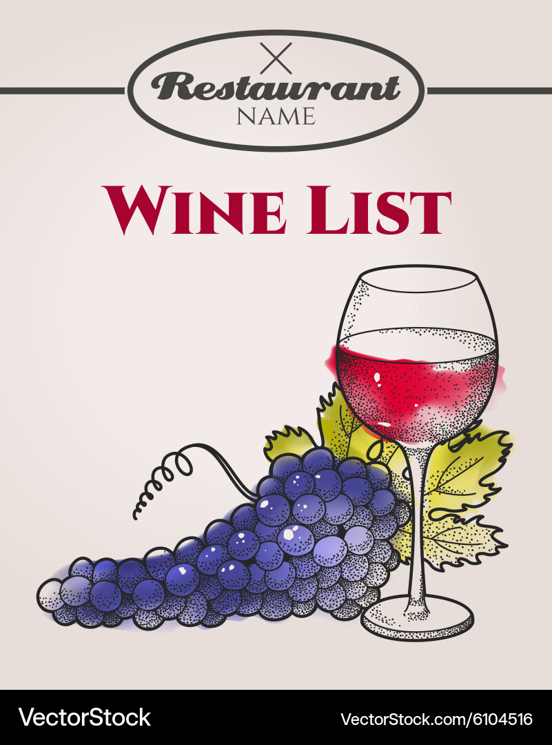 Wine list Royalty Free Vector Image - VectorStock