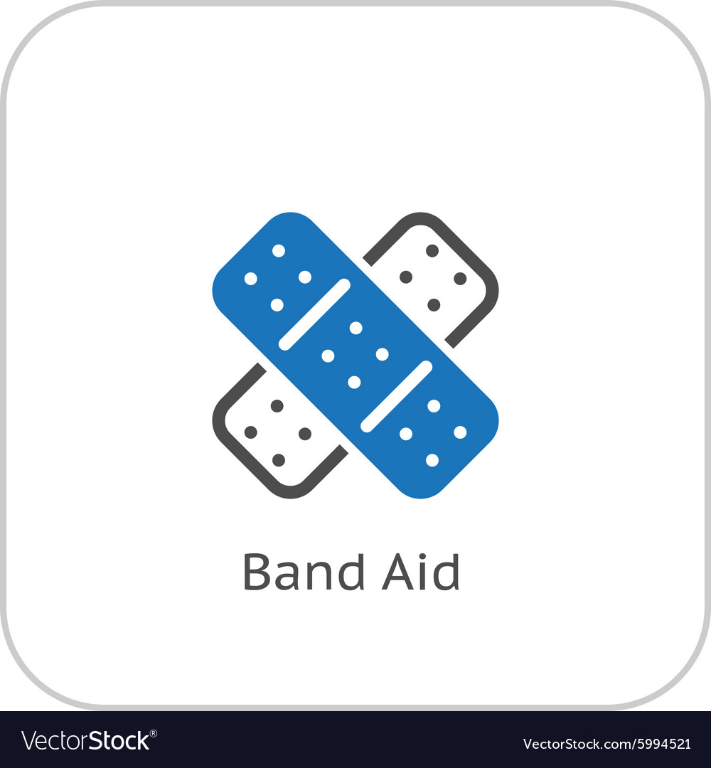 Band aid and medical services icon flat design