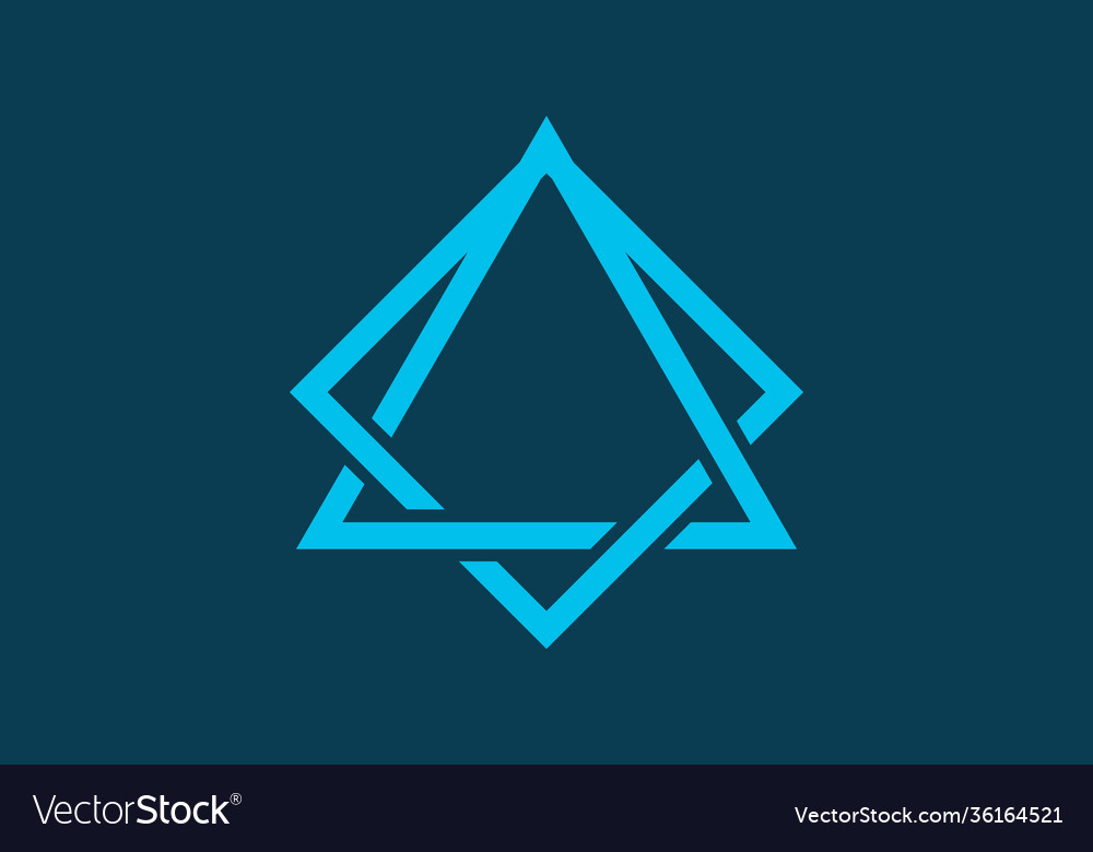 Blue color merger triangle and square shape Vector Image