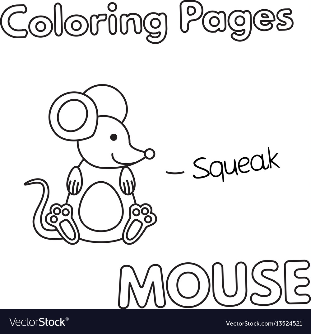 Cartoon mouse coloring book Royalty Free Vector Image