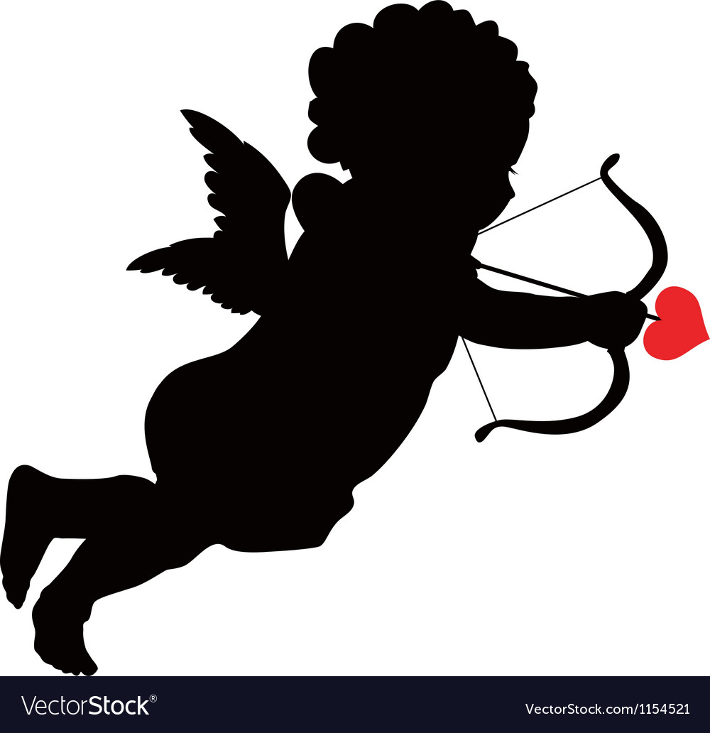 Cupid silhouette Royalty Free Vector Image - VectorStock