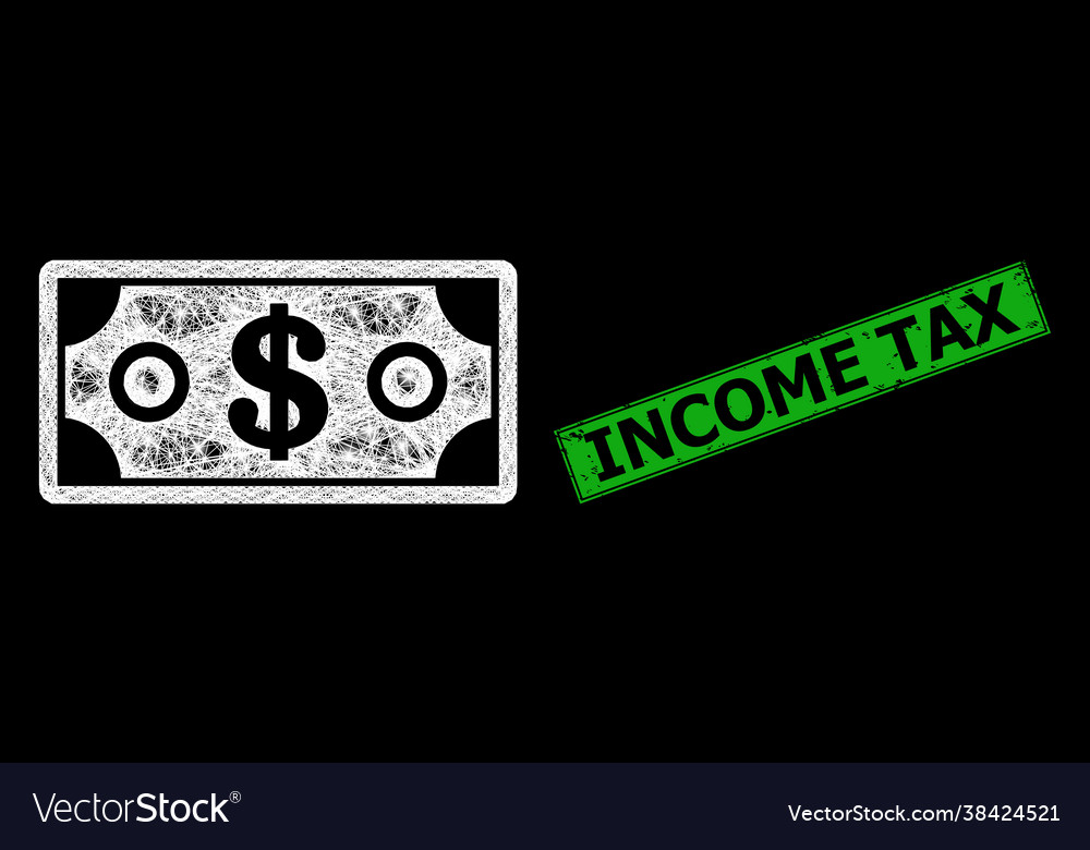 Distress income tax imprint and hatched dollar