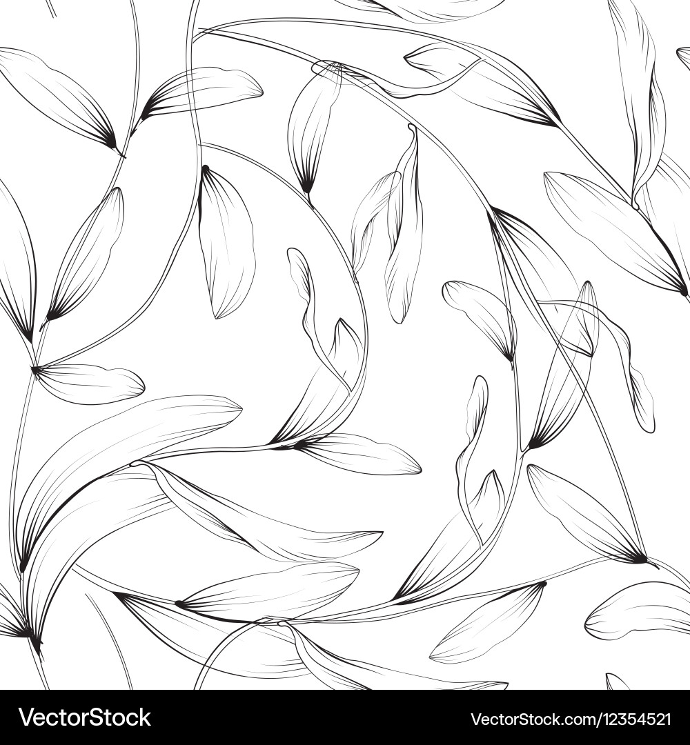 Plants and herbs seamless pattern Royalty Free Vector Image