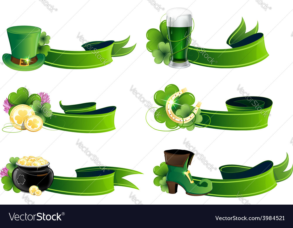 St Patricks Day icon set Royalty Free Vector Image