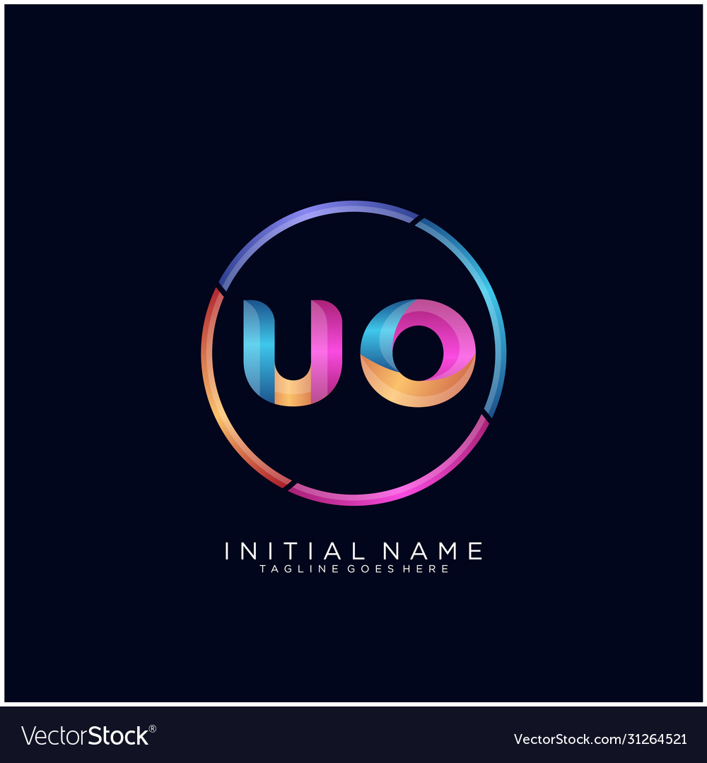 Uo U Letter Logo Icon Design Template Elements Vector Image