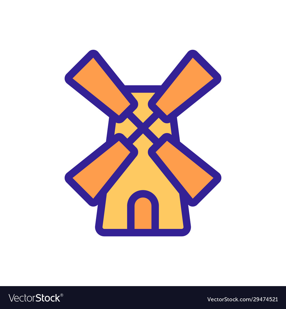 Windmill icon isolated contour symbol