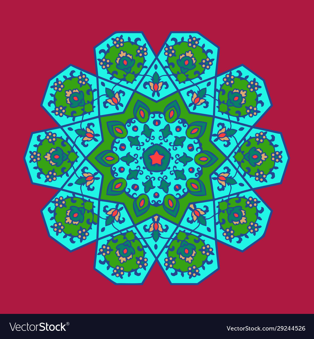 Arabic colorful mandala decoration design