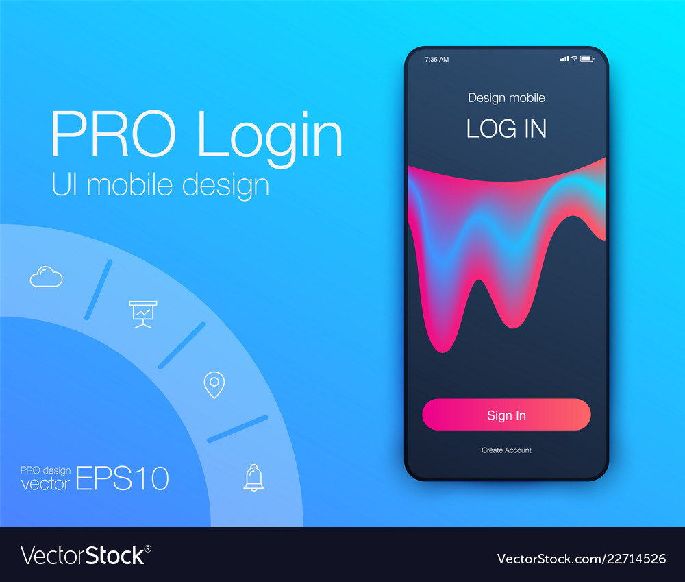 Clean mobile ui design concept eps 10 Royalty Free Vector