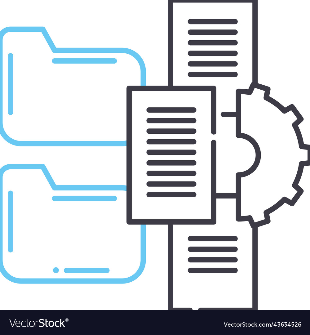 Data management line icon outline symbol