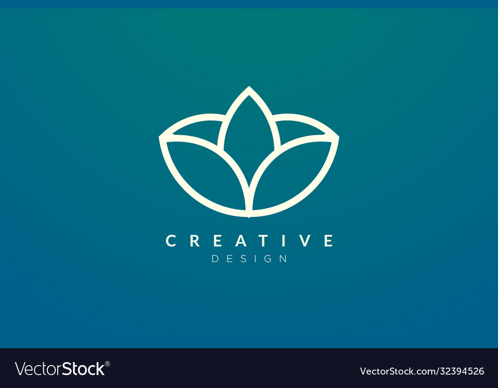 Flower bud logo design in abstract form simple Vector Image